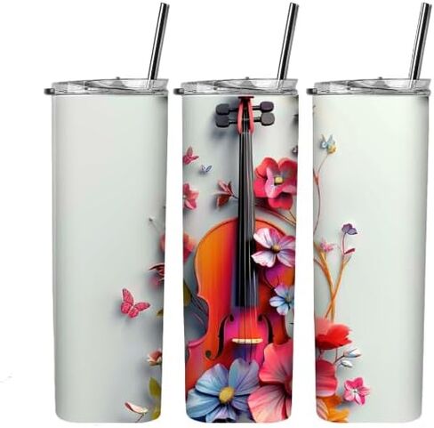 Violin sublimation tumbler wrap, viola wraps for a 20 oz. skinny straight tumblers, Cello musician tumbler wrap, Orchestra tumbler wraps in Saudi Arabia