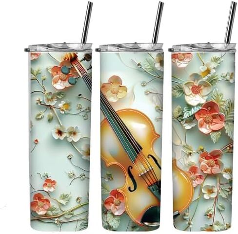 Violin sublimation tumbler wrap, viola wraps for a 20 oz. skinny straight tumblers, Cello musician tumbler wrap, Orchestra tumbler wraps in Saudi Arabia