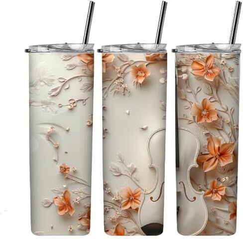 Violin sublimation tumbler wrap, viola wraps for a 20 oz. skinny straight tumblers, Cello musician tumbler wrap, Orchestra tumbler wraps in Saudi Arabia