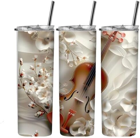 Violin sublimation tumbler wrap, viola wraps for a 20 oz. skinny straight tumblers, Cello musician tumbler wrap, Orchestra tumbler wraps in Saudi Arabia