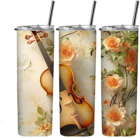 Violin sublimation tumbler wrap, viola wraps for a 20 oz. skinny straight tumblers, Cello musician tumbler wrap, Orchestra tumbler wraps in Saudi Arabia
