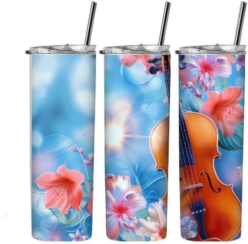 Violin sublimation tumbler wrap, viola wraps for a 20 oz. skinny straight tumblers, Cello musician tumbler wrap, Orchestra tumbler wraps in Saudi Arabia
