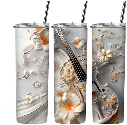 Violin sublimation tumbler wrap, viola wraps for a 20 oz. skinny straight tumblers, Cello musician tumbler wrap, Orchestra tumbler wraps in Saudi Arabia