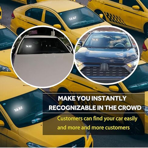 Taxi LED Light, White LED Sign for Car Windshield, USB Plug, Suction Cups in Kuwait
