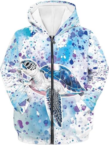 WELLFLYHOM Zip Up Kids Sweatshirts Graphic Girls 6-16 Long Sleeve Hoodies Kangaroo Pocket Athletic Kids Sweater Top in Saudi Arabia