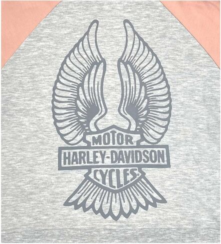 سترة Harley-Davidson للفتيات الصغيرات بسحاب ملون للأطفال الصغار - وردي/رمادي in Saudi Arabia