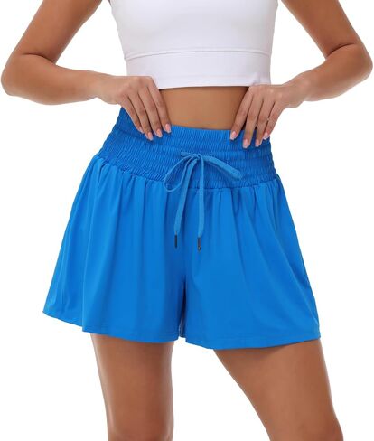 Flowy Athletic Shorts for Women Workout Running Gym Yoga Tennis High Waist with Pockets Cute Clothes Casual Summer in Saudi Arabia