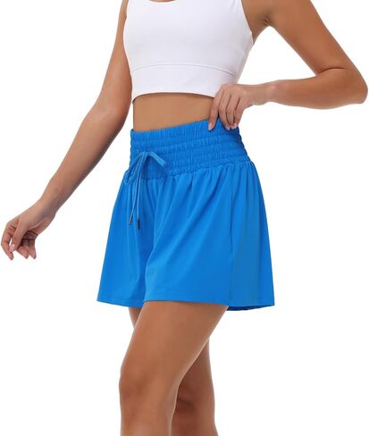 Flowy Athletic Shorts for Women Workout Running Gym Yoga Tennis High Waist with Pockets Cute Clothes Casual Summer in Saudi Arabia