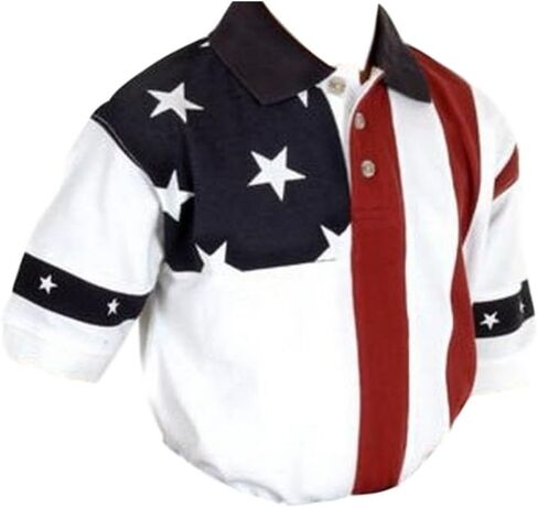 BOYS RED WHITE AND BLUE STARS AND STRIPES PIECED AMERICAN FLAG SHOPRT SLEEVE WESTERN SNAP SHIRT in Saudi Arabia