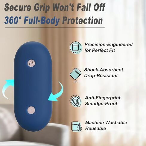 حافظة رفيعة لجهاز تسجيل PLAUD NotePin AI - غلاف سيليكون ناعم ورقيق للغاية، متوافق مع الشحن اللاسلكي، غطاء مضاد للخدش والصدمات (أسود) in Kuwait