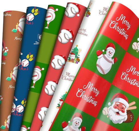 Watersay 12 PCS Fishing Christmas Wrapp Paper Funny Santa Christmas Wrapping Paper Santa Fishermen Gift Wrap for Xmas Holiday Party Craft in Saudi Arabia