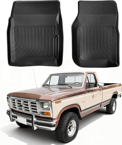 حصيرة الأرضية متوافقة مع Ford F150 Supercrew Cab 2004 2005 2006 2007 2008/Lincoln Mark LT Crew Cab 2006-2008،1st و 2nd Row ، All Contreming Weather ، مقاوم للماء ، مضاد للانزلاق. in Kuwait