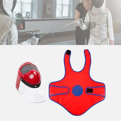 Generic Fencing Epee Mask Lightweight Protective Gear for Kids, red, 35cmx25cm in Saudi Arabia