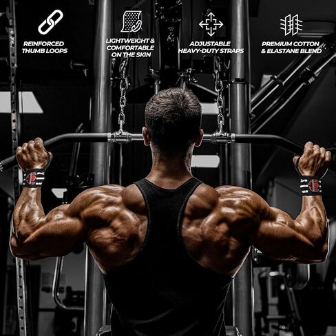 أغطية معصم FIGHTSENSE لرفع الأثقال، أحزمة معصم عالية الجودة مقاس 45.72 سم مع أغطية معصم شديدة التحمل بحلقة إبهام في صالة الألعاب الرياضية لرفع الأثقال، رفع الأثقال، تدريب القوة، كمال الأجسام، دعامة المعصم in Kuwait