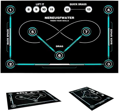 بساط تدريب الهوكي مقاس 59 بوصة × 34.6 بوصة، للاستخدام الداخلي/الخارجي، سطح مطاطي هادئ مضاد للانزلاق، ممارسة المهارات مع علامات دقيقة، تصميم قابل للطي لجميع الأعمار (تصميم مطاطي، أسود وأزرق) in Kuwait