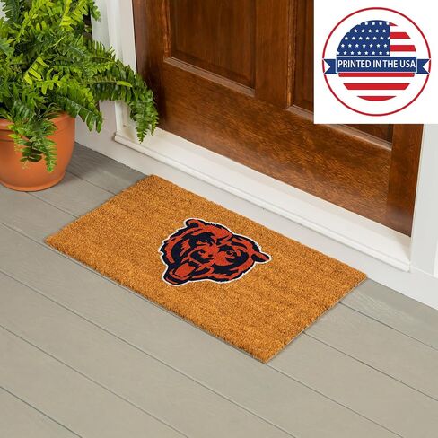 ممسحة أرجل من ألياف جوز الهند الطبيعية من فريق سبورتس أمريكا NFL Chicago Bears | شعار الفريق الرسمي بالألوان الكاملة | 28 × 16 بوصة | عدم الانزلاق مرة أخرى | سجادات أرضية ترحيب للباب الأمامي | ديكور منزلي لمدخل داخلي وخارجي in Saudi Arabia