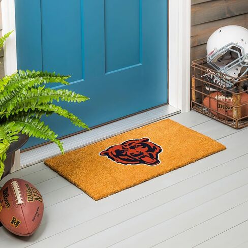 ممسحة أرجل من ألياف جوز الهند الطبيعية من فريق سبورتس أمريكا NFL Chicago Bears | شعار الفريق الرسمي بالألوان الكاملة | 28 × 16 بوصة | عدم الانزلاق مرة أخرى | سجادات أرضية ترحيب للباب الأمامي | ديكور منزلي لمدخل داخلي وخارجي in Saudi Arabia