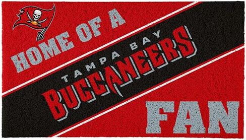 سجادة باب رياضية مرخصة رسميًا مقاس 28 × 16 بوصة من Team Sports America Tampa Bay Buccaneers، سجادة مروحة رياضية داخلية وخارجية in Saudi Arabia