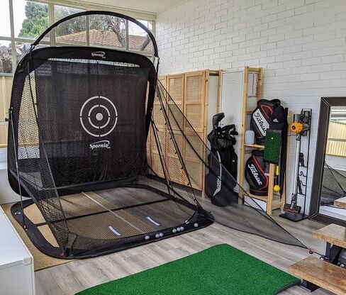 Spornia SPG-5 Compact Golf Practice Net – 5' x 5' Indoor & Outdoor with Ball Return | Driving, Chipping & Full Swings | Heavy-Duty, Portable & Easy to Set Up in Kuwait