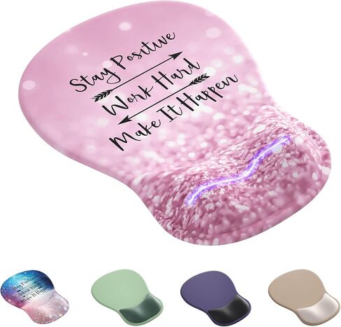 Ergonomic Mouse Pad with Wrist Rest,Cute Gel Mousepad Wrist Support - Small Mini Portable for Travel Mouse Pads for Desk Laptop,Computer,Office & Home Decor (Pink&Light Pink) in Kuwait