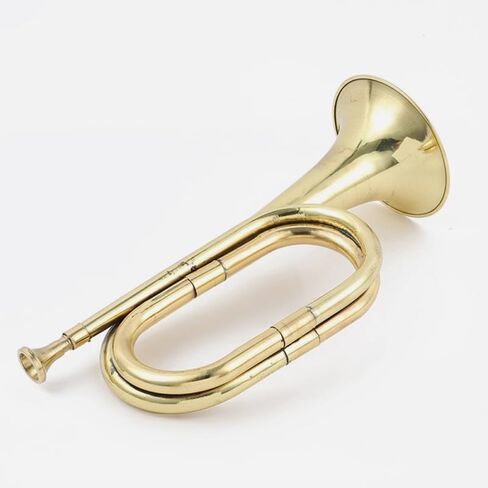 Toyvian Golden Bugle Trumpet Horn, 12" Copper Instrument with Red Scarf, Ideal for School and Bands, Beginner Friendly, Music Performance in Saudi Arabia