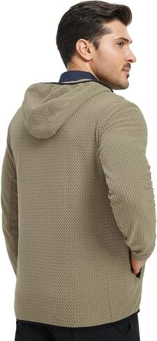 M MAELREG Fleece Hoodies Jacket Men Full Zip with 3 Zip Pockets Lightweight Soft Warm Hoodie for Golf Athletic Travel in Saudi Arabia