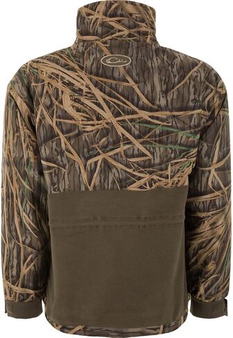سترة Drake Waterfowl Eqwader MST Camo بسحاب 1/4، مقاومة للماء، مبطنة بالصوف، أساور قابلة للتعديل، بلوفر صيد للرجال in Saudi Arabia