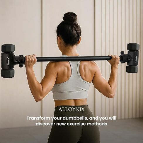 محول الدمبل إلى الأثقال 2.0 - تحويل الدمبل إلى مجموعة أثقال للجيم المنزلي، شريط وزن قابل للتعديل مع قبضة إسفنجية مضادة للانزلاق، مشبك فولاذي وسعة قصوى 200 رطل، متوافق مع الدمبل القياسية in Kuwait