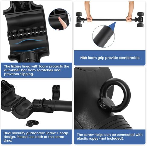محول الدمبل إلى الأثقال 2.0 - تحويل الدمبل إلى مجموعة أثقال للجيم المنزلي، شريط وزن قابل للتعديل مع قبضة إسفنجية مضادة للانزلاق، مشبك فولاذي وسعة قصوى 200 رطل، متوافق مع الدمبل القياسية in Kuwait