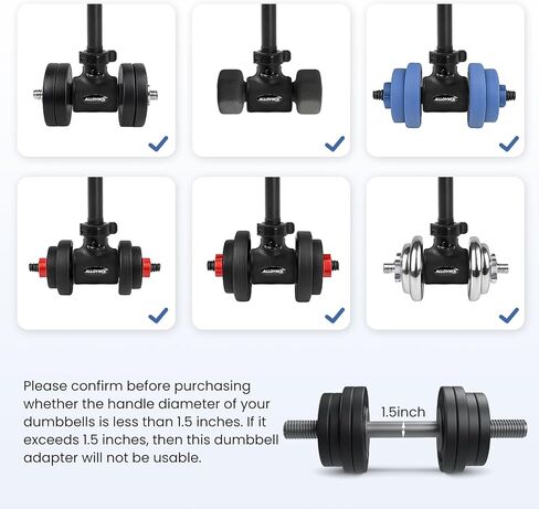 محول الدمبل إلى الأثقال 2.0 - تحويل الدمبل إلى مجموعة أثقال للجيم المنزلي، شريط وزن قابل للتعديل مع قبضة إسفنجية مضادة للانزلاق، مشبك فولاذي وسعة قصوى 200 رطل، متوافق مع الدمبل القياسية in Kuwait