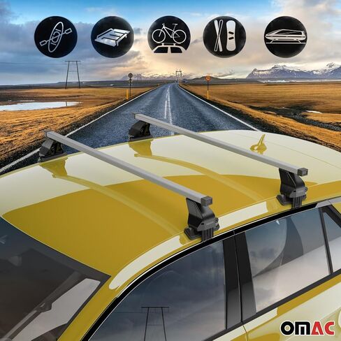OMAC Smooth Roof Racks Cross Bars Carrier for VW Golf Mk4 1998-2006 Hatchback Black in Saudi Arabia
