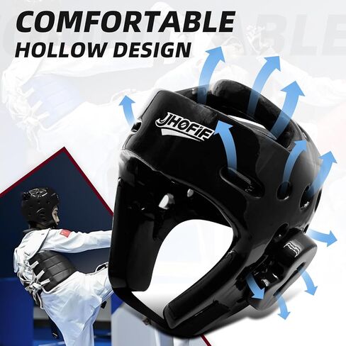 خوذة ملاكمة للأطفال والكبار، أغطية رأس للسجال في الفنون القتالية للكاراتيه والكيك بوكسينغ والتايكوندو والفنون القتالية المختلطة للتدريب/المنافسة - قابلة للتعديل ومسامية، مادة صحية، 3 ألوان in Kuwait