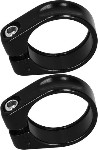 2Pcs Seatpost Clamp, 34.9MM Aluminum Alloy Mountain Seatpost Clip Cycling Bracket Seat Post Clip(Black) Seat Post Clamp in Saudi Arabia