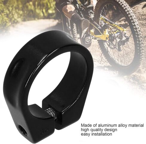 2Pcs Seatpost Clamp, 34.9MM Aluminum Alloy Mountain Seatpost Clip Cycling Bracket Seat Post Clip(Black) Seat Post Clamp in Saudi Arabia