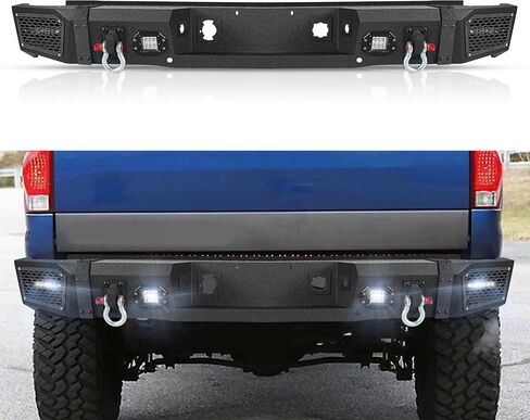 Front Bumper Off Road fit for Chevy Silverado 1500 2007-2013, Full Width Front Winch Bumper w/Winch Plate and D-Rings, Heavy Duty Bumpers w/LED Lights, Black Steel Bumper w/Bull Bar in Saudi Arabia