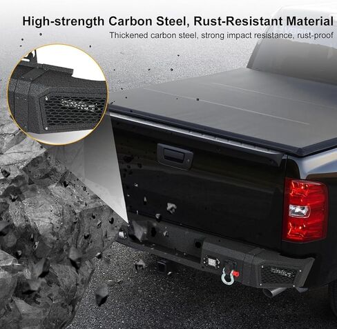 Front Bumper Off Road fit for Chevy Silverado 1500 2007-2013, Full Width Front Winch Bumper w/Winch Plate and D-Rings, Heavy Duty Bumpers w/LED Lights, Black Steel Bumper w/Bull Bar in Saudi Arabia