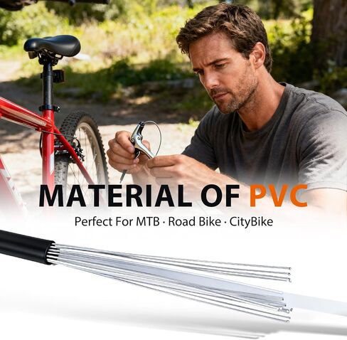 Universal Bicycle Cable Kit – Brake & Shift Derailleur Cables with Housing, End Caps & O-Rings, Compatible with Mountain & Road Bike Repair, Black in Saudi Arabia