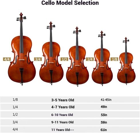 Handcrafted Cello, Made of Hard, Shiny Cedar Wood, for Beginners, Performance Levels, and Practice(B,4/4) in Saudi Arabia