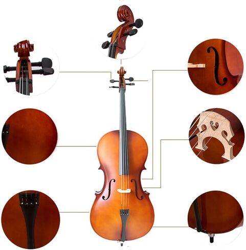 Handcrafted Cello, Made of Hard, Shiny Cedar Wood, for Beginners, Performance Levels, and Practice(B,4/4) in Saudi Arabia