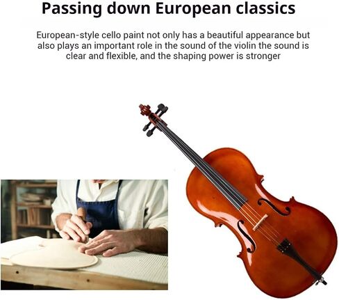 Handcrafted Cello, Made of Hard, Shiny Cedar Wood, for Beginners, Performance Levels, and Practice(B,4/4) in Saudi Arabia