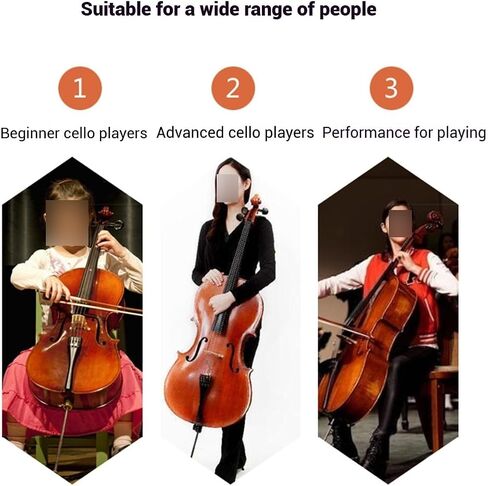 Handcrafted Cello, Made of Hard, Shiny Cedar Wood, for Beginners, Performance Levels, and Practice(B,4/4) in Saudi Arabia