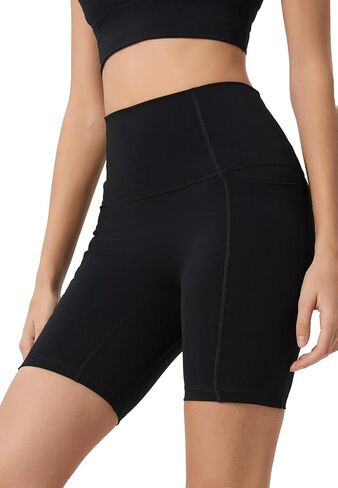 High Waisted Yoga Shorts for Women with Pockets – 5 Inch Buttery Soft Compression Biker Shorts in Saudi Arabia