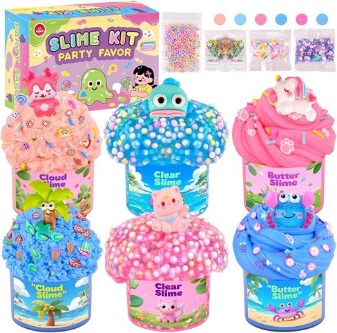 4 Pack Axolotl Slime Kit ، Butter & Clear ، Film Party Favors للأطفال مع سحر Axolotl ، وليميات ناعمة ومطاطية اللون الأرجواني الوردي للبنات والفتيان 4-12 ، مكافآت الفصل الدراسي ، هدايا عيد ميلاد in Kuwait