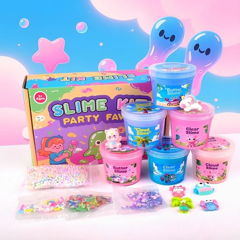 4 Pack Axolotl Slime Kit ، Butter & Clear ، Film Party Favors للأطفال مع سحر Axolotl ، وليميات ناعمة ومطاطية اللون الأرجواني الوردي للبنات والفتيان 4-12 ، مكافآت الفصل الدراسي ، هدايا عيد ميلاد in Kuwait