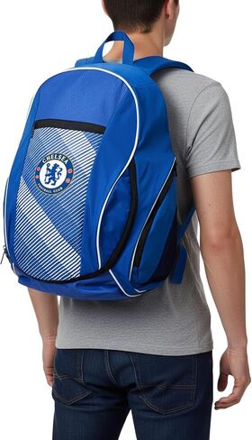 حقيبة ظهر من Icon Sports Chelsea Football Club، حقيبة ظهر مرخصة رسميًا بشعار نادي تشيلسي لكرة القدم للبالغين لمحبي كرة القدم. in Saudi Arabia