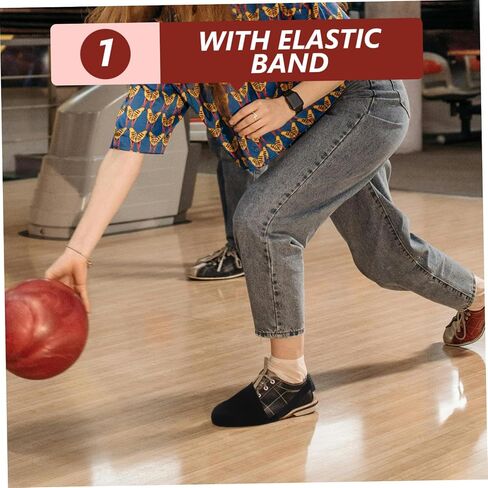 Bowling Shoe Covers with Elastic Band for Men Women Lightweight Slider Shoe Covers Flannelette Sole Reduce Friction for Smooth Sliding and Easy to Wear Black in Saudi Arabia