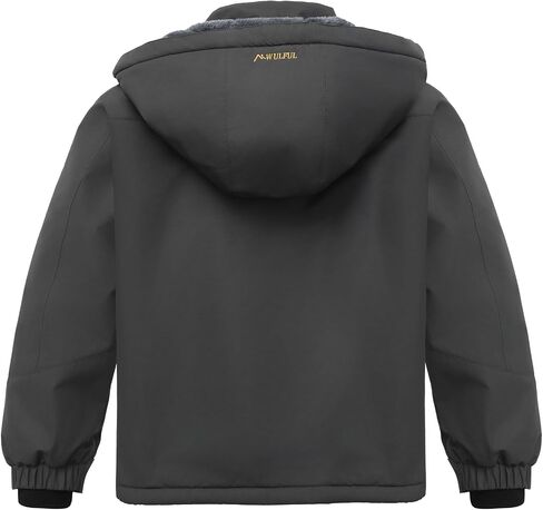 WULFUL Boy's Waterproof Ski Jackets Warm Fleece Lined Hooded Winter Snow Coat in Kuwait