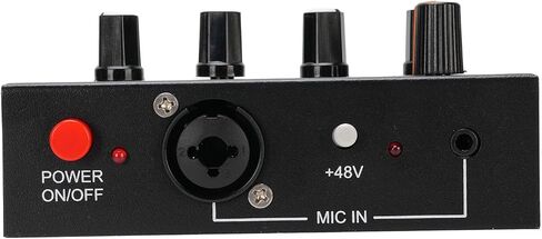 Microphone Preamp Mic Gain Booster 3 Input with 48V Power, XLR Balanced, 3.5mm/6.35mm Output, for Dynamic and Condenser Mic (with 3.5mm Sound Cable) in Saudi Arabia
