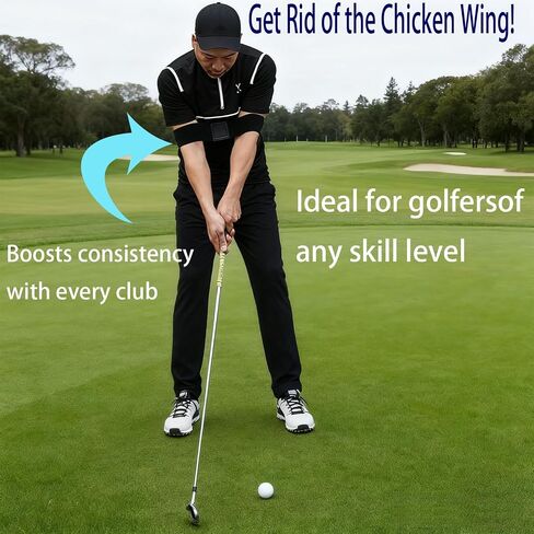 Golf Swing Trainer Aid-Swing Correcting Arm Band,Golf Training aid for Superior Golf Performanc, Unisex, Ideal for All Levels of PlayShort, Black, M in Saudi Arabia