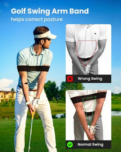 Golf Grip Trainer & Swing Correcting Arm Band, Golf Training Aid Combo- Enhance Grip Strength, Swing Technique and Correct Hand Position in Saudi Arabia